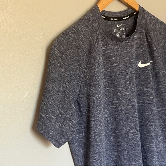 Nike Men's Dri-FIT UPF 40+ Hydroguard Swim Tee (Small, Blue Grey Heather) - Picture 3 of 8